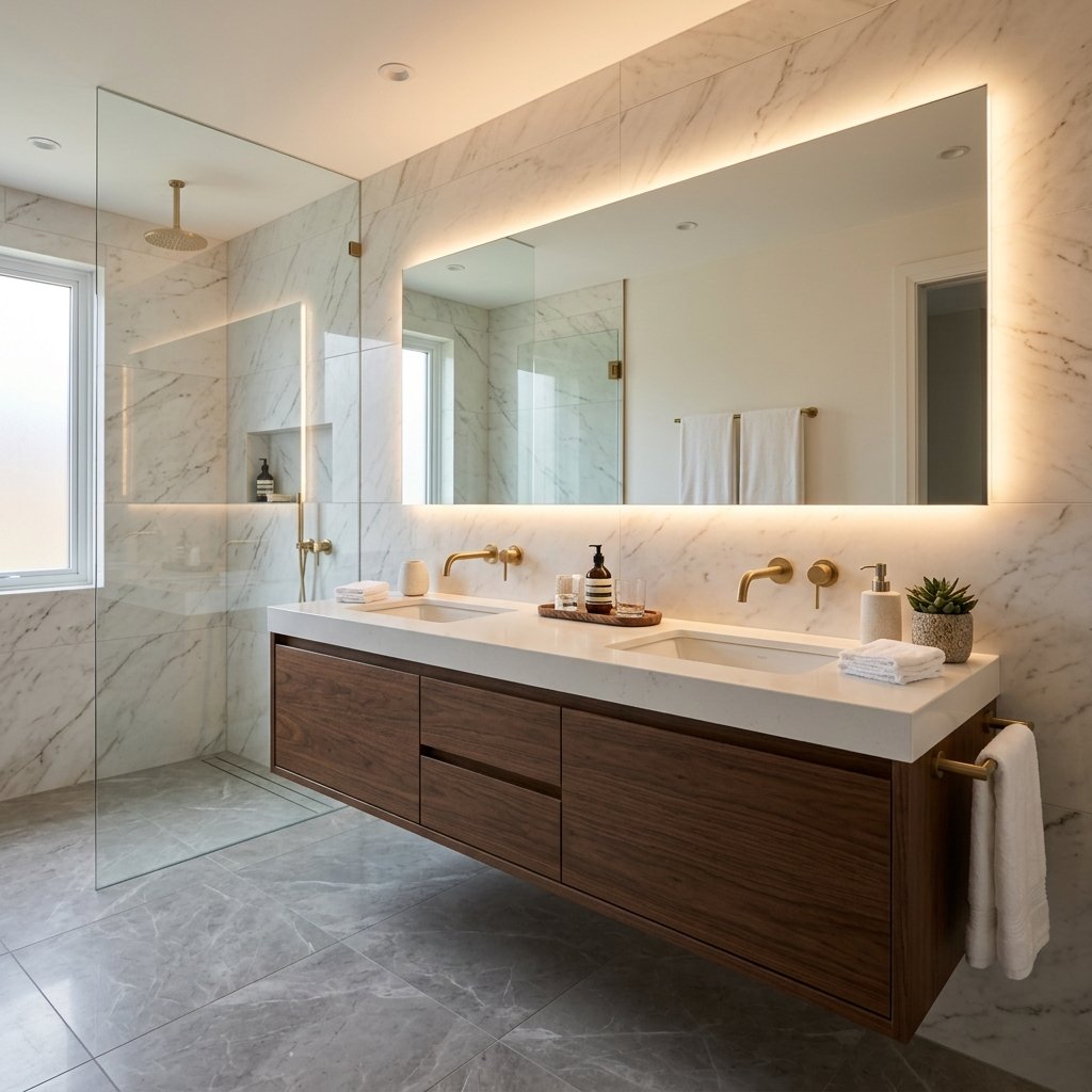 Bespoke Backlit Bathroom Vanity Unit